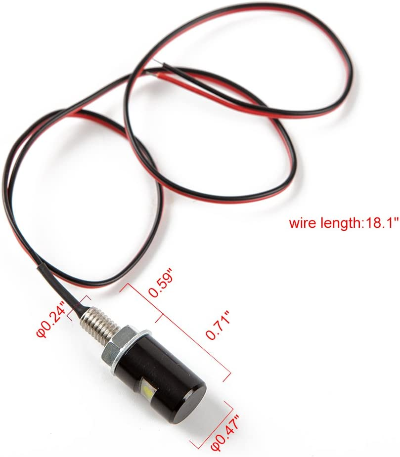 CZC AUTO 2PCS License Plate Light, License Tag Screw Bolt Lamp, 12V White LED Bulb, Waterproof/Rainproof, Black Aluminium Light Holder, Legal for Car Motorcycle Truck RV ATV Bike image number 5