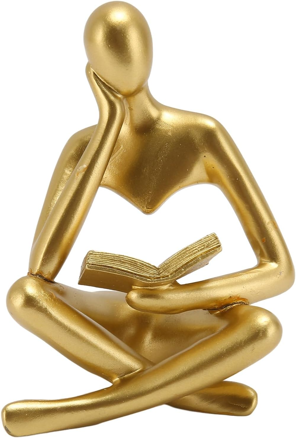 Abstract Resin Statue for Office Home Decor Lightweight Durable Sitting Figure Sculpture Fine Detail Stable Structure Lounge Room Bedroom Living Area 150Characters - Gold image number 2