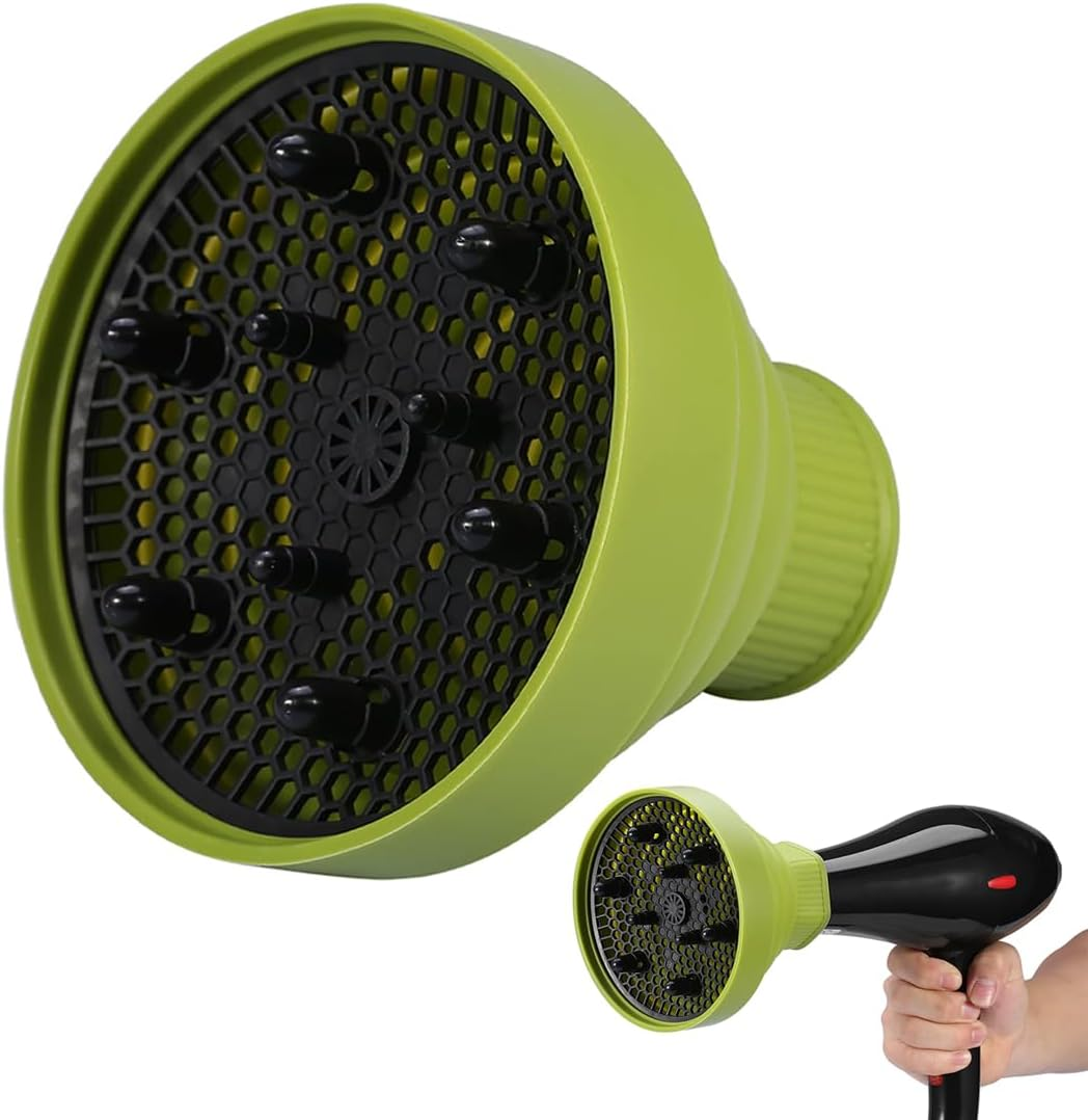 JAWUZ Universal Curly Hair Diffuser, Curly Hair Diffuser, Silicone Attachment Diffuser, Folding Diffuser Attachment Hairdryer Curls Universal (B) image number 5