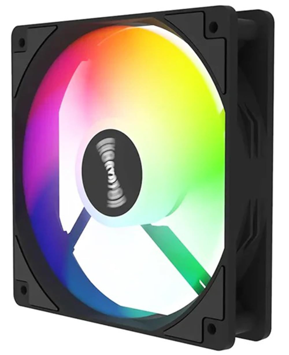 2 Pack 120X120X25Mm 12V PC Cooler RGB Fans Silent Version High Airflow PC Fans, Hydraulic Bearing - Low Noise RGB Fans with 4 Pin PSU Plug Computer Fans Air Cooling image number 5