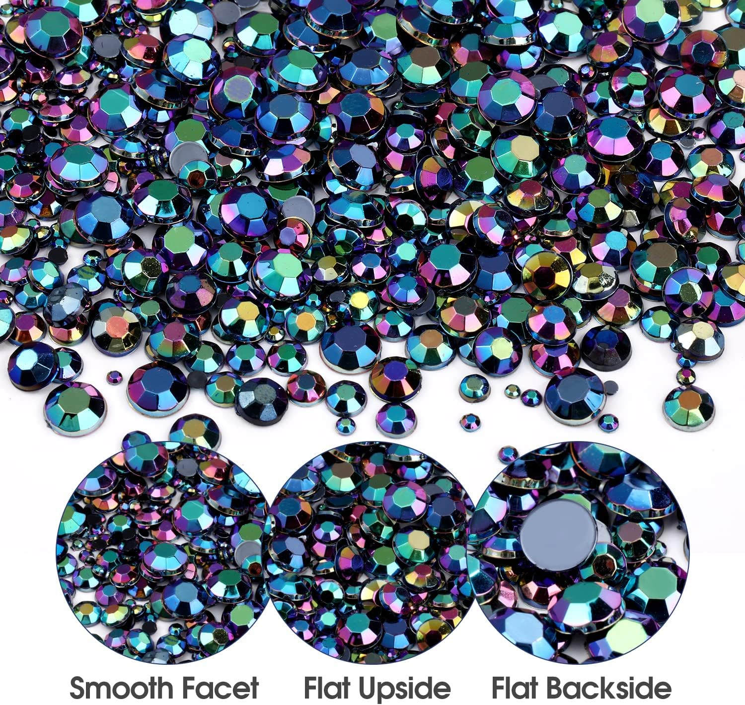 5320 Pieces Flat Back Gems round Crystal Rhinestones 6 Sizes (1.5-6 Mm) Colorful Gems with Pick up Tweezer and Rhinestones Picking Pen for Crafts Nail Face Art Clothes Shoes Bags DIY image number 3