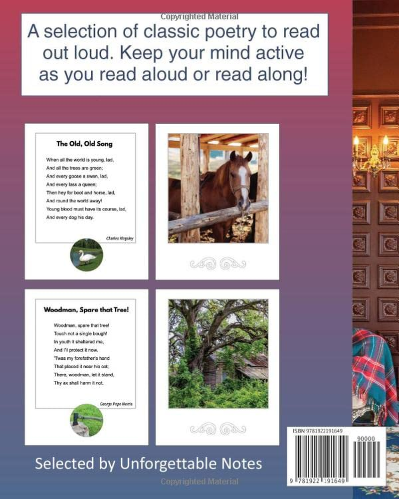 Illustrated Read-Aloud Poetry: an Anthology: Large Print: a Dementia-Friendly, Vision-Friendly Selection of Nostalgic Verses by Much-Loved Poets