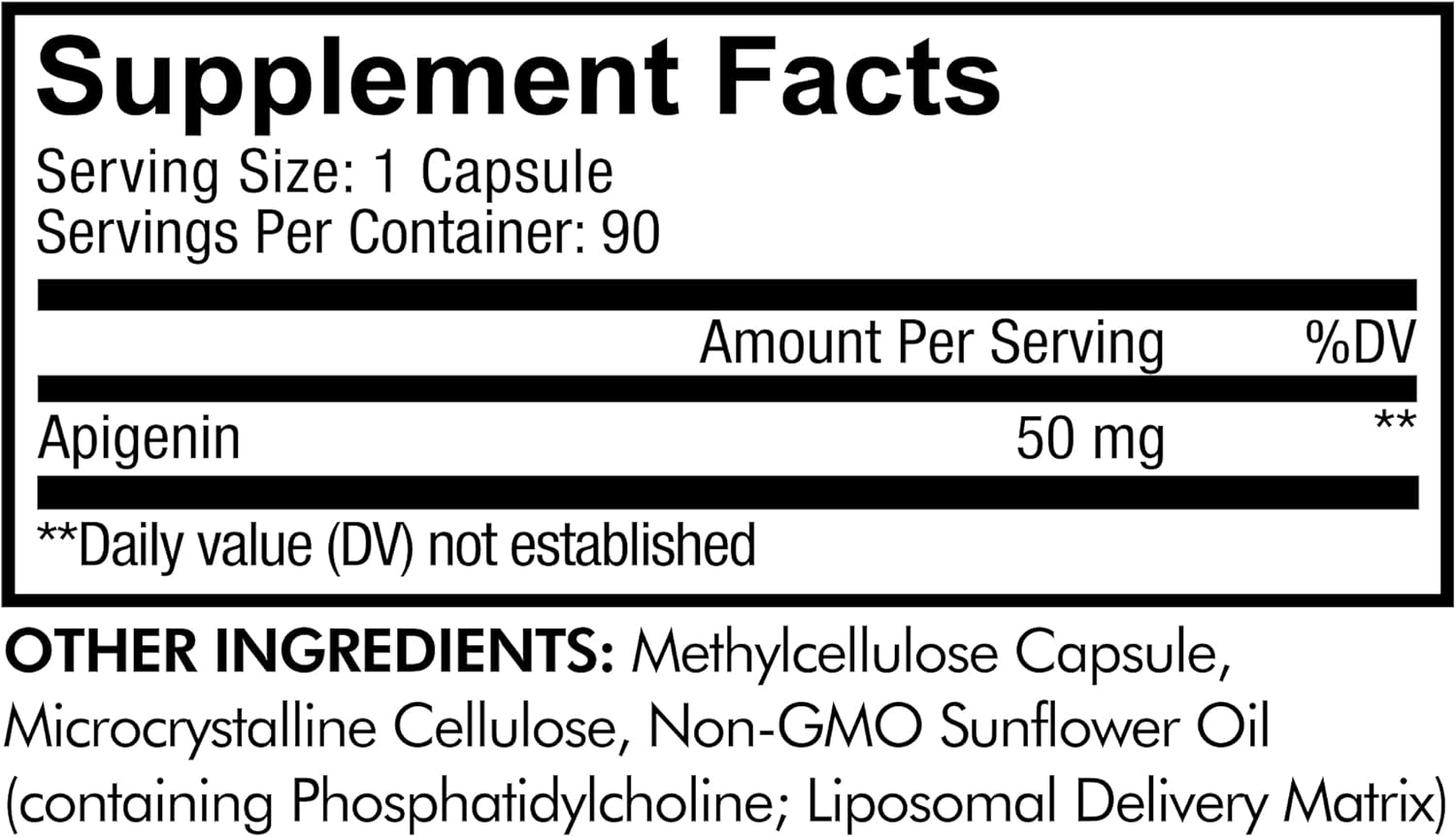 Codeage Liposomal Apigenin Supplement, 3-Month Supply, Daily Flavonoid Chamomile Extract, Liposomal Phospholipid Complex, Non-Gmo Sunflower Oil, Phosphatidylcholine Vegan Blend, Gluten-Free, 90 Count image number 4