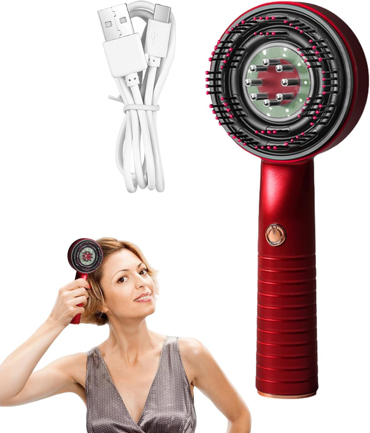 Rronnoy Scalp Massager | Electric Scalp Massager Brush | Comb Vibrating Waterproof Rechargeable Brush for Personal Care Beauty Home Travel Women Men