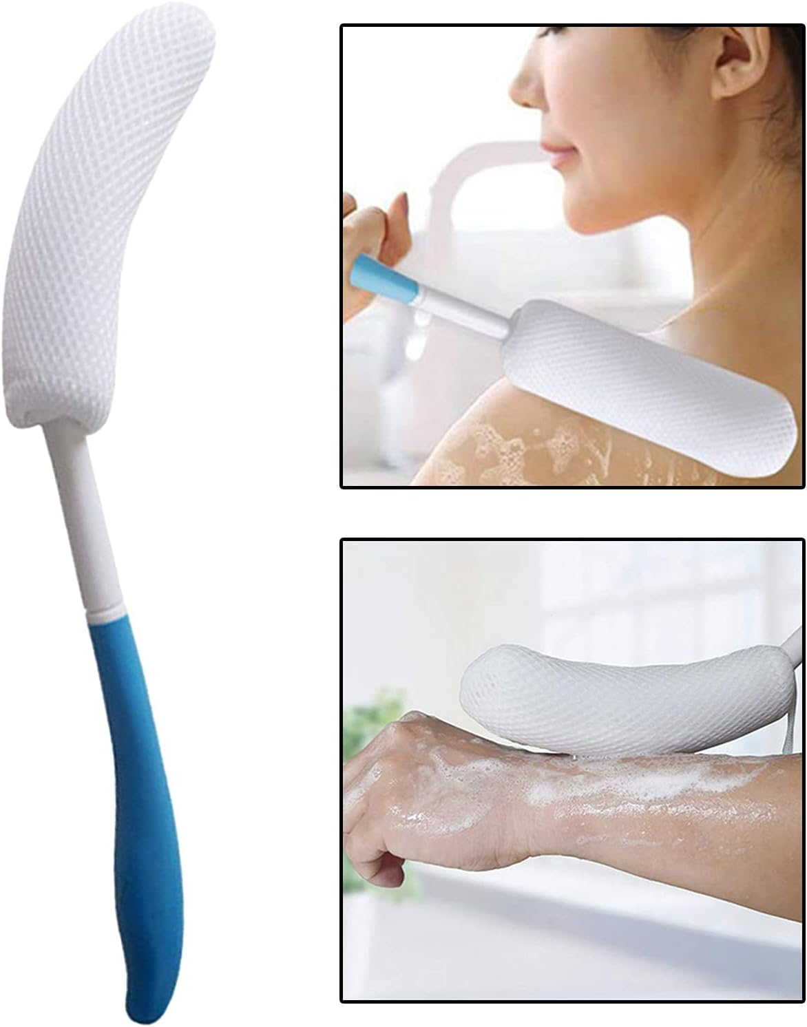 Bhuuno Back Bath Brush for Elderly Lotion Applicators Body Brush Wet or Dry Brushing Back Scrubber image number 3