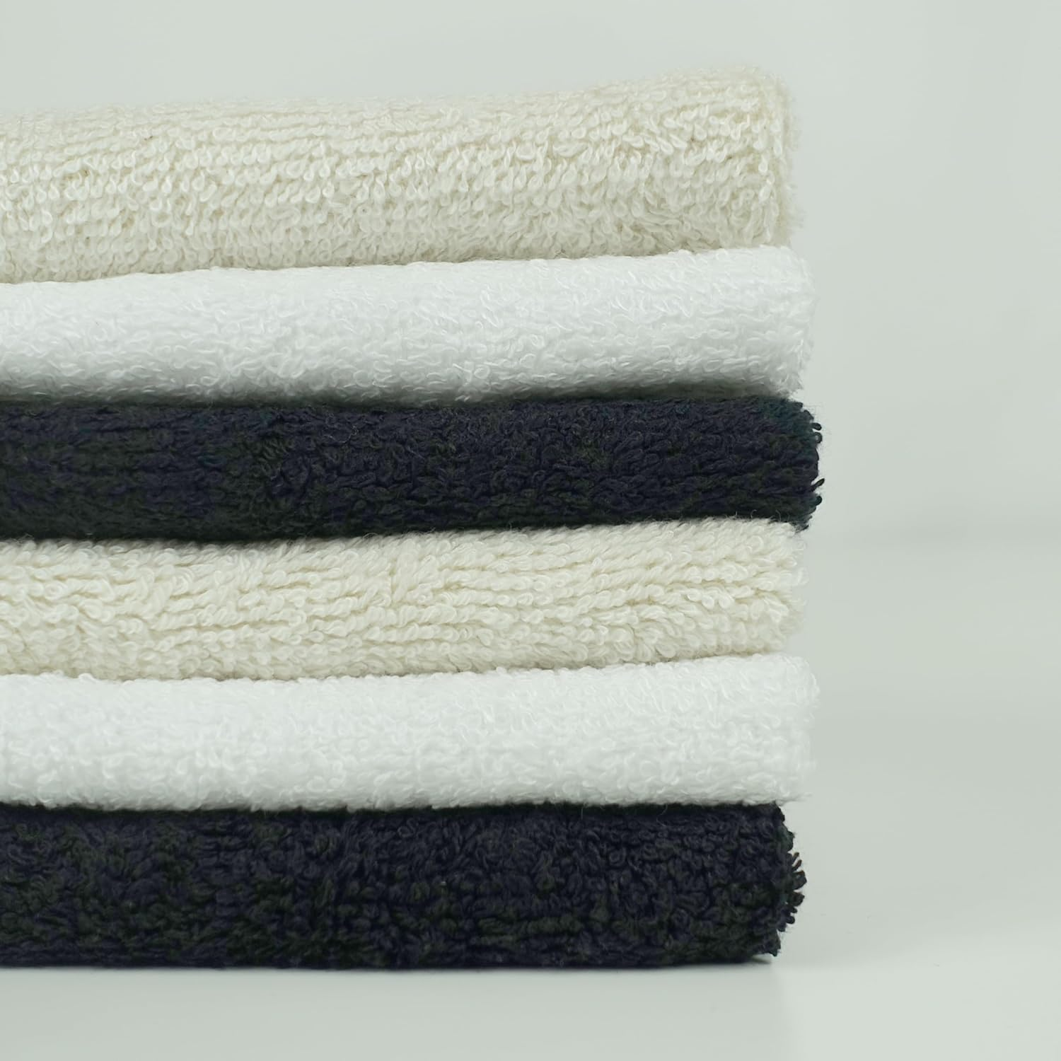 Muslinz 12PK Reusable Bamboo Cotton Terry Wipes 20X20 Cms Face Cloth Baby Wipes (White)