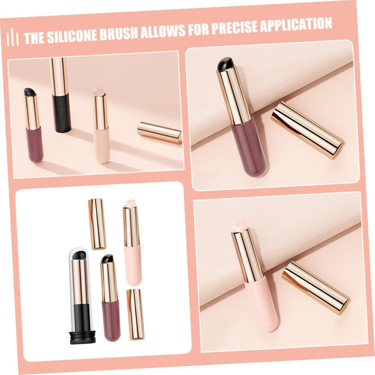 GANAZONO 6Pcs Gradient Silicone Nail Brushes for Nail Art Soft Head Applicators for Manicure Professional Tool for DIY Designs image number 3