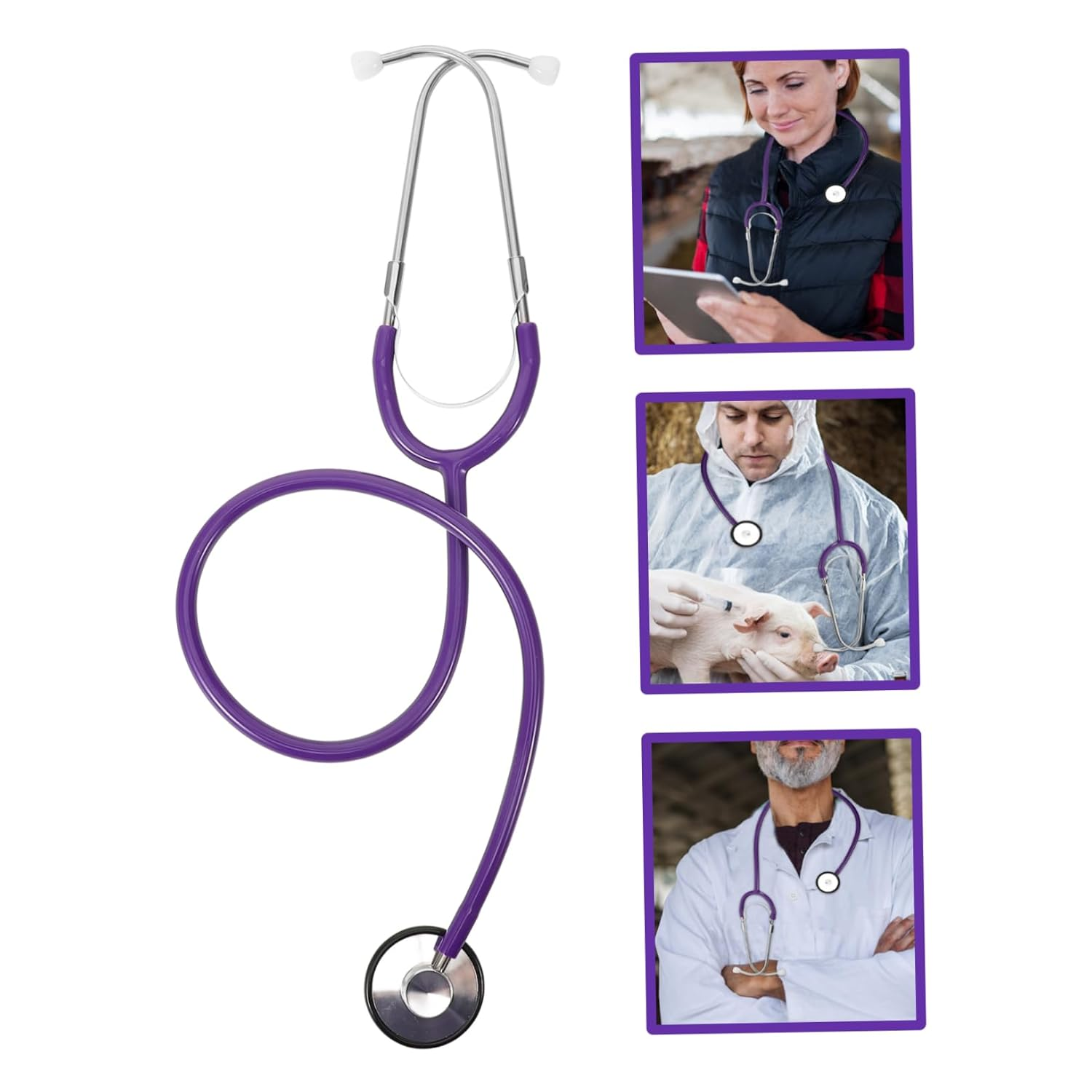 Convenient Livestock Stethoscope Vet Stethoscope for Cow Sheep Portable Outdoor image number 4