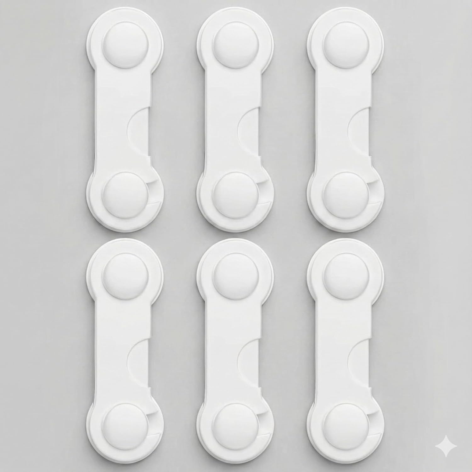 6 Pack Child Proof Locks for Cabinet Doors and Drawers Adhesive No Drilling Child Safety Locks for Cabinet Wardrobe Pantry Cupboard Baby Proofing Drawer Locks for Kitchen Bathroom and Laundry