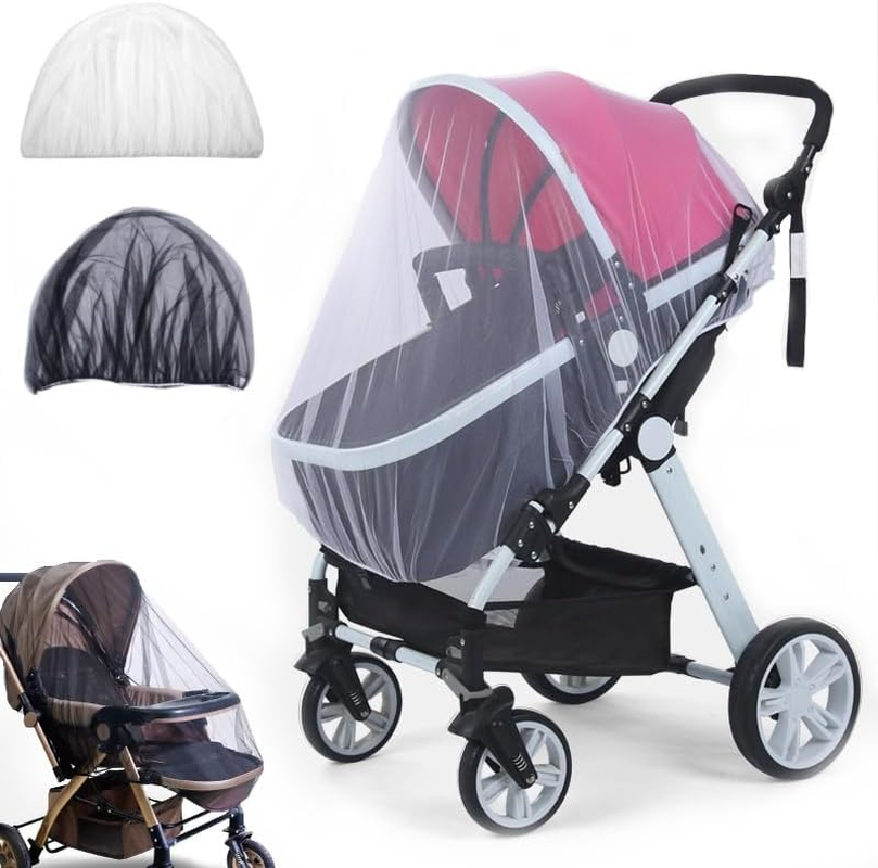 2Pcs Mosquito Net for Stroller,Universal Baby Bug Net for Strollers,Breathable Pram Net Cover with Elastic Edge for Strollers, Bassinets, Cradles, Playards and Portable Mini Crib image number 4