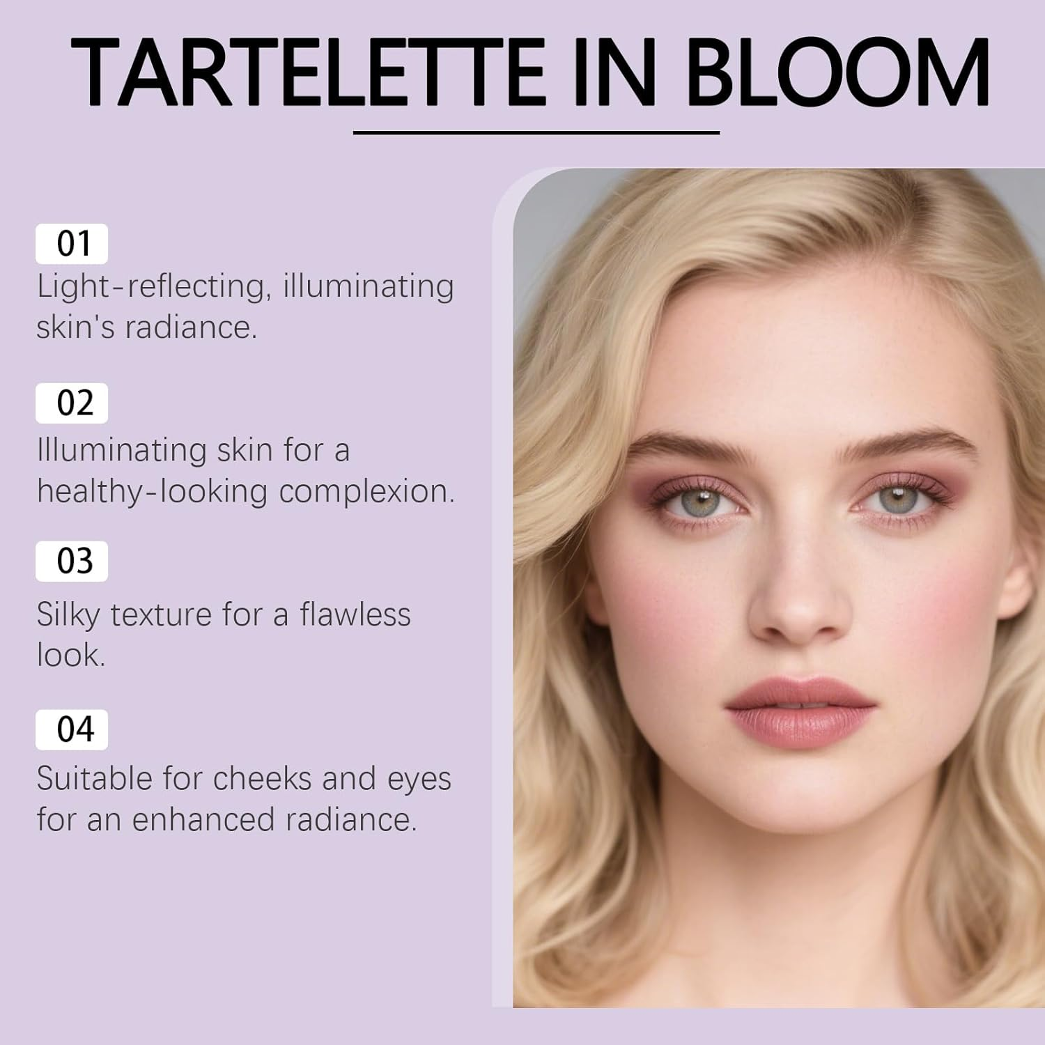 4-Color Highlighting Eye & Cheek Palette Shadow - Multi-Use Eyeshadow and Highlighter Makeup, Blendable, Long-Wear, Travel Compact with Mirror