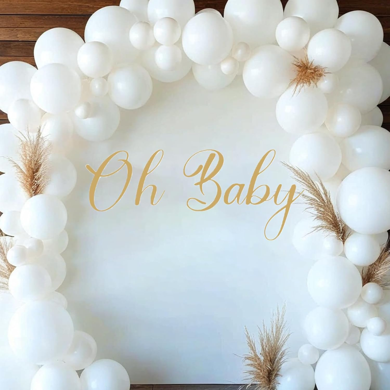 Oh Baby Sign for Backdrop, Baby Shower Party Wall Decal Sign, Oh Baby Wall Decal for Gender Reveal Party Decor, Oh Baby Wall Sticker for Arch Decor, Adorable Baby Banner for Backdrop Party Suppl. image number 4
