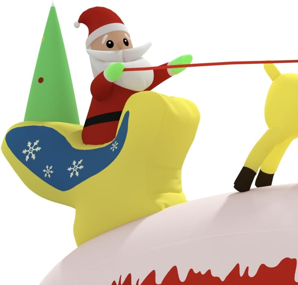 Christmas Inflatable Santa and Reindeer Decoration LED 145 Cm Holiday Decor image number 6