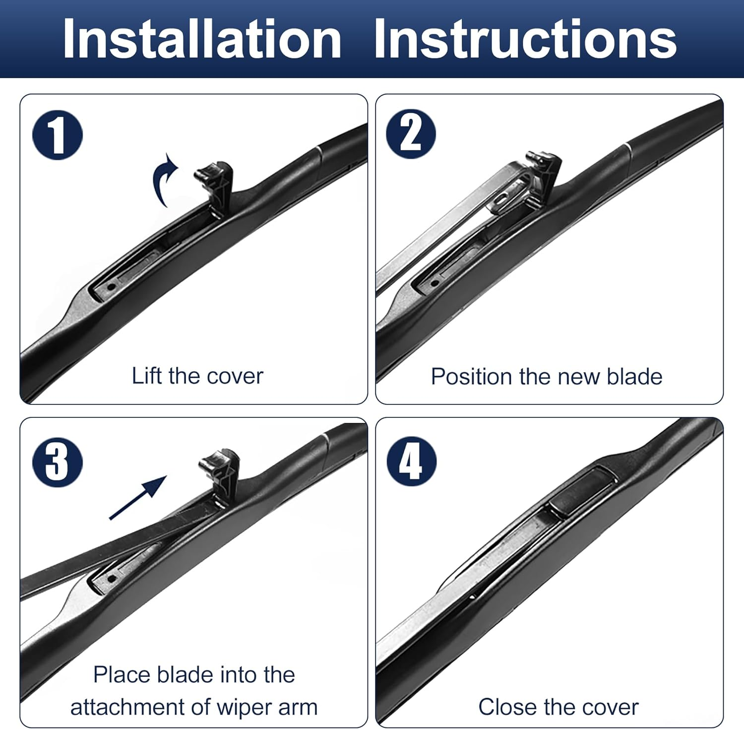 X AUTOHAUX 2Pcs 26"+17" Silicone Front Windshield Wiper Blade for Nissan Qashqai J11 2013-2020 Windscreen Wiper OE Replacement Set All-Seasons J/U Hook