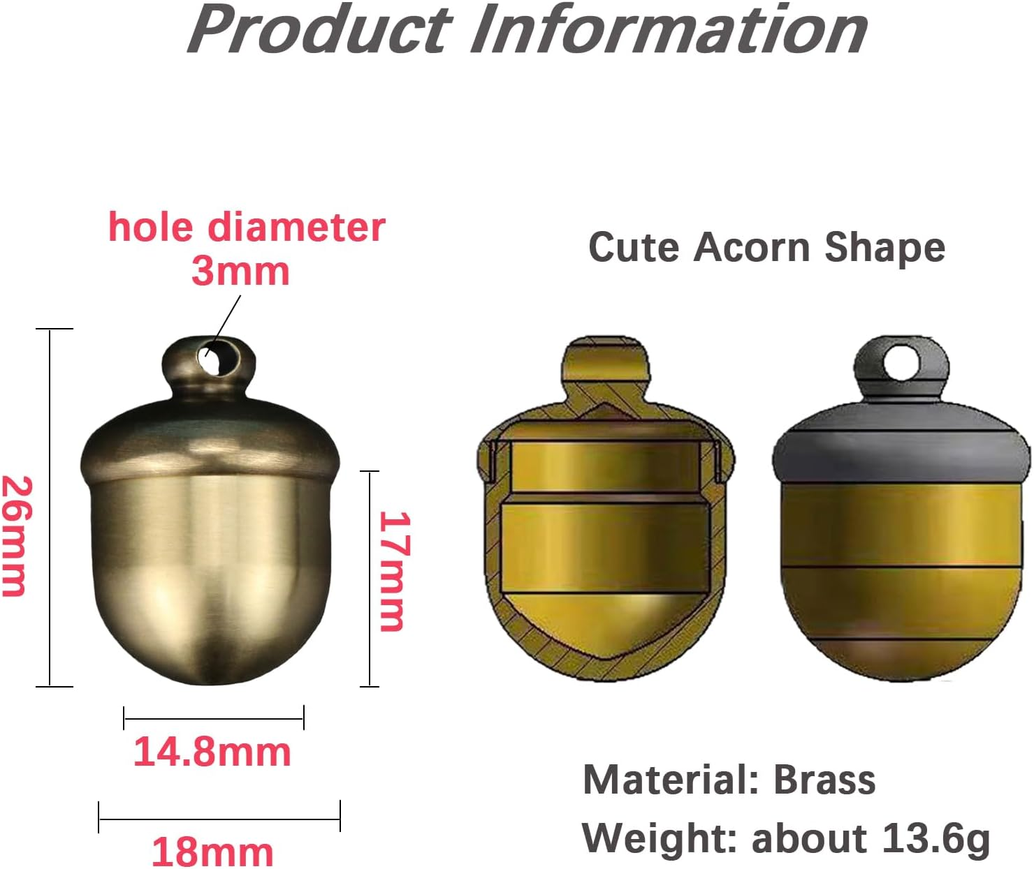 Keychain Pill Box Organiser, Waterproof Pill Holder with Lobster Clasp Clip, Brass Pill Container for Travel Pocket Purse, Cute Acorn Shape Pendant for Necklace, Small Portable EDC Pill Case with Keyring for Outdoor/Daily/Emergency image number 1