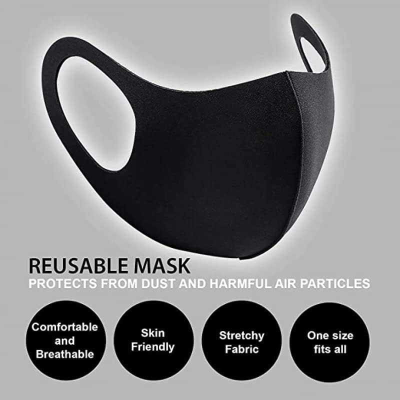 10 Pack Face Mask, anti Dust Mouth Mask, Unisex Anti-Pollution Facemask, Reusable & Washable Masks for Running, Cycling, Skiing Motorbikes, Outdoor Activities (Black) image number 1