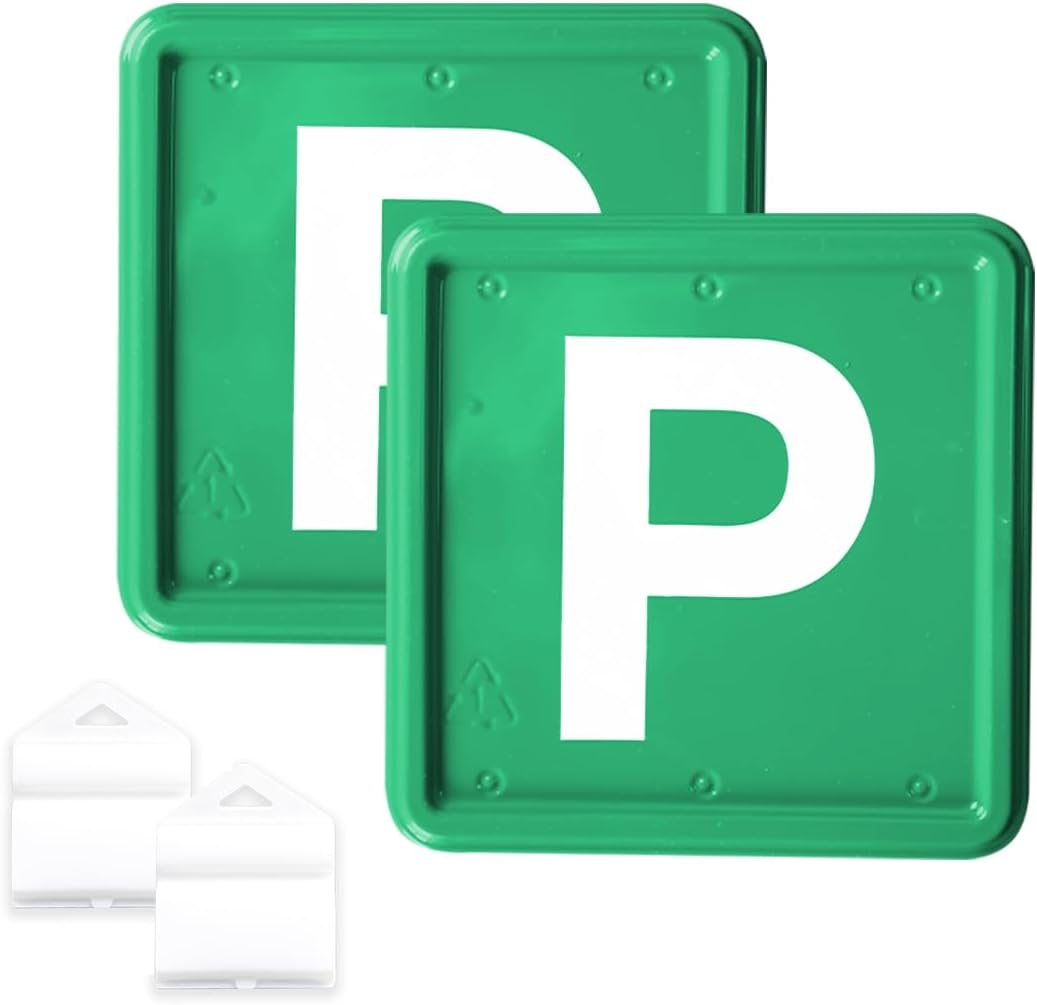 2Pcs Clip- Plate Holder - Easy Attach & Remove License Plate Clips - No Damage to Car or Number Plate - Universal Fit for All Vehicles (Green P) image number 2