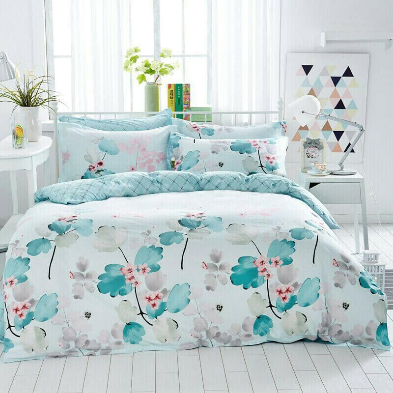 100% Cotton Quilt Doona Duvet Cover Set - Soft and Breathable - 9 Designs - 6 Sizes (8, Super King)