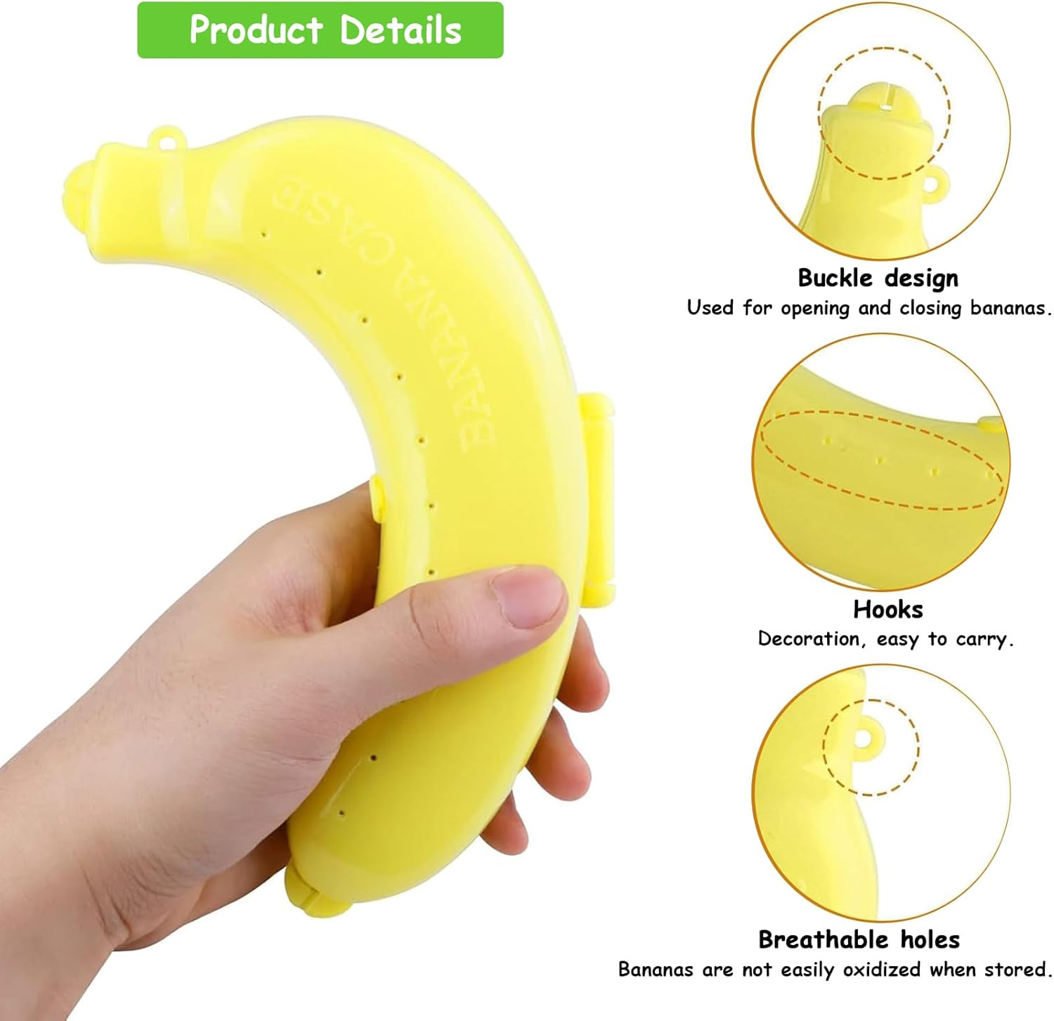 Banana Protector Cute Storage Holder Cases, Banana Case Protector Container Interesting,Banana Storage Box for Outdoor Travel Fruit Keep Fresh image number 3