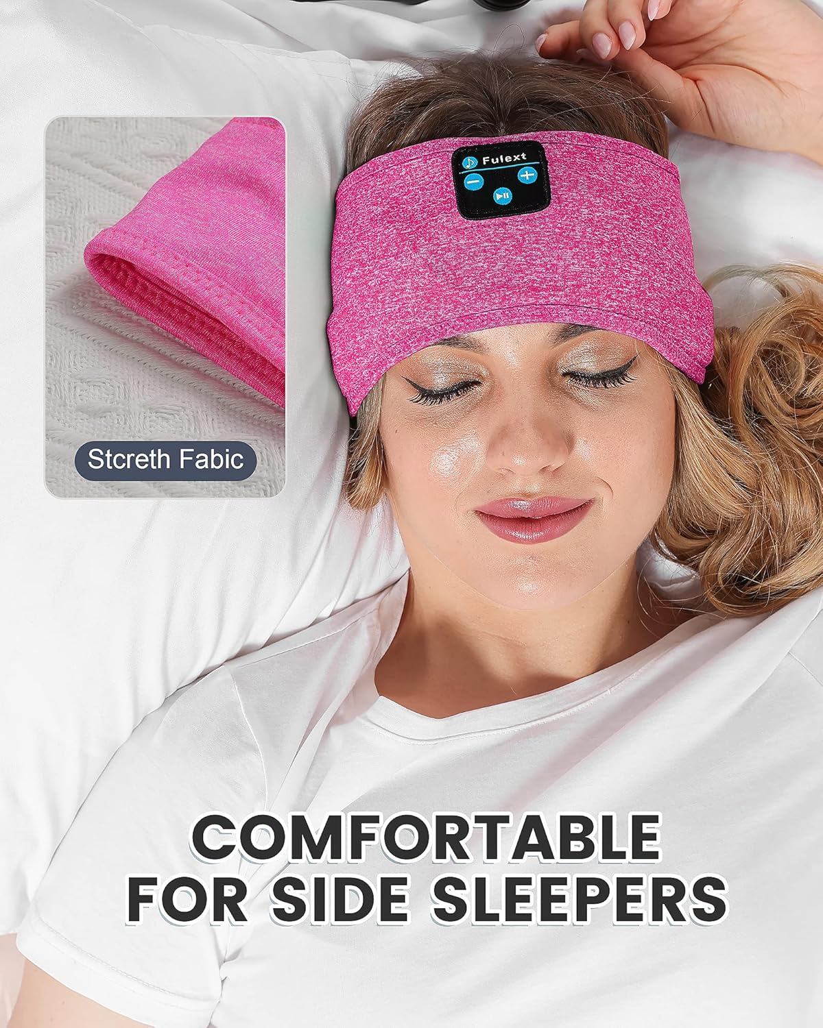 Fulext Sleep Headphones Bluetooth Sleeping Headband, Sleeping Headphones Music Sports Headband, Ultra-Soft Headphones Headband for Side Sleepers, Sleeping Gifts for Men Women image number 1