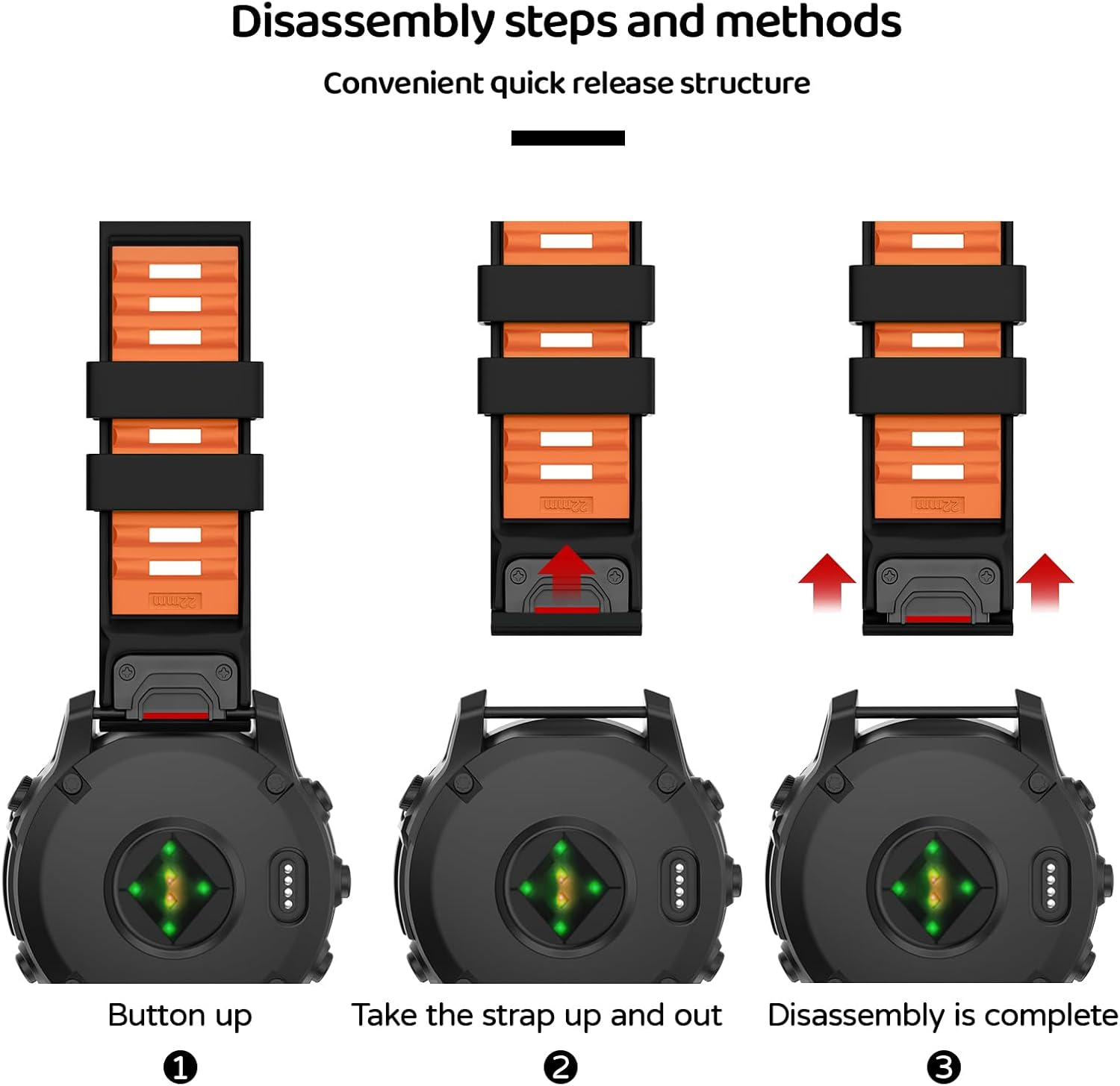 U-LIMVE Watch Band for Garmin Fenix 8 47Mm/Fenix 7 Pro/Fenix 7/Fenix 6 Pro/Fenix 6/Fenix 5/Epix Pro 47Mm/Fenix E, 22Mm Silicone Quickfit Band for Garmin Forerunner 965/955/945/935/745 image number 4