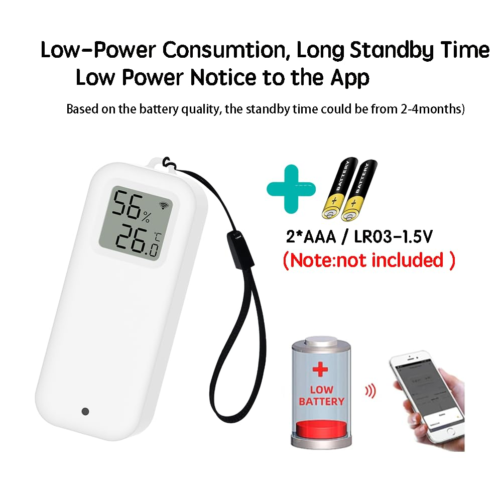 Uantii Smart Temperature Humidity Sensor Tuya Wifi Indoor Thermometer with LCD Display, Works with Smart Life App, Compatible with Alexa,Works with Google Home (1)