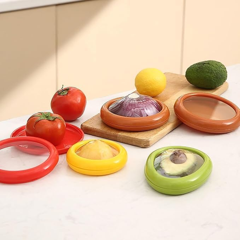 4 Pcs Silicone Fruit Storage Box,Fruit and Vegetable Anti-Oxidation Storage Box,Silicone Fruit and Vegetable Storage Containers Set for Fridge Keep Fresh image number 1