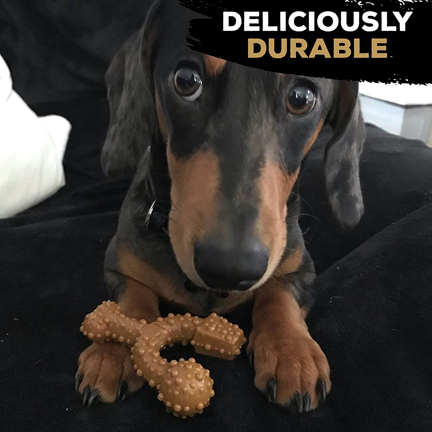 Tasty Bone Nylon Peanut Butter Trio Chew Dog Toy Extra Small image number 5