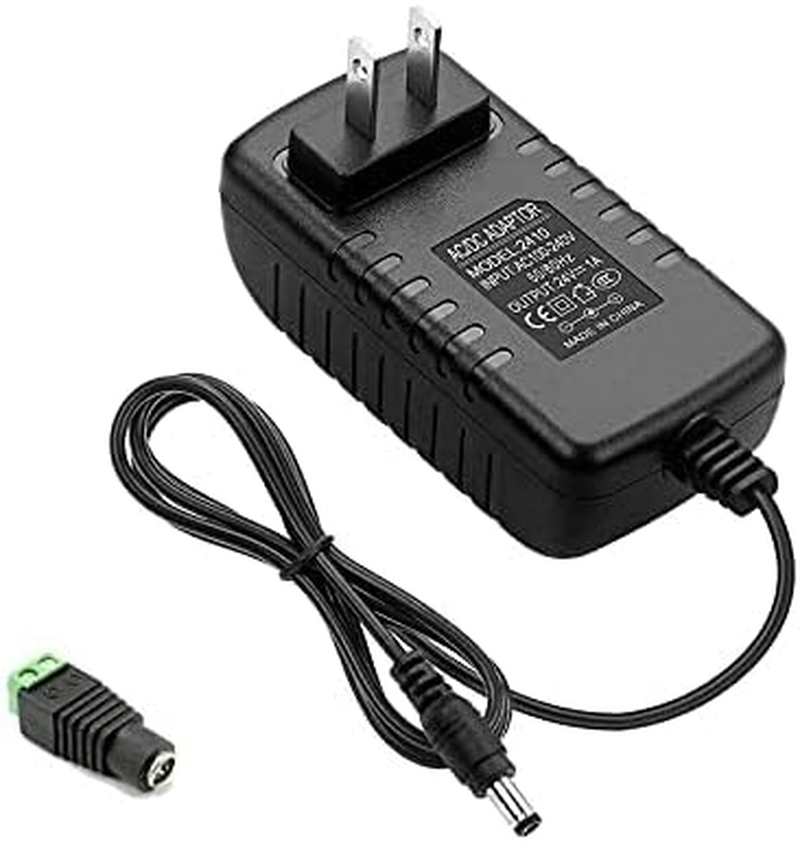 Universal AC DC Power Supply Adapter Charger (AC 100-240V to DC 24V 5A Plug 5.5X2.1Mm) for Household Electronics, Router, Speaker, Tablet, LED Strips, Webcam, Camera, USB Hub, TV Box, and More