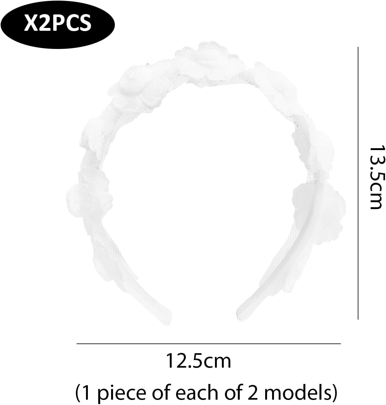 2 Pieces Flower Headbands, Lace Headbands, Elee Headbands, Wedding Headbands, Decoration for Hairstyles, Clothing Accessories.