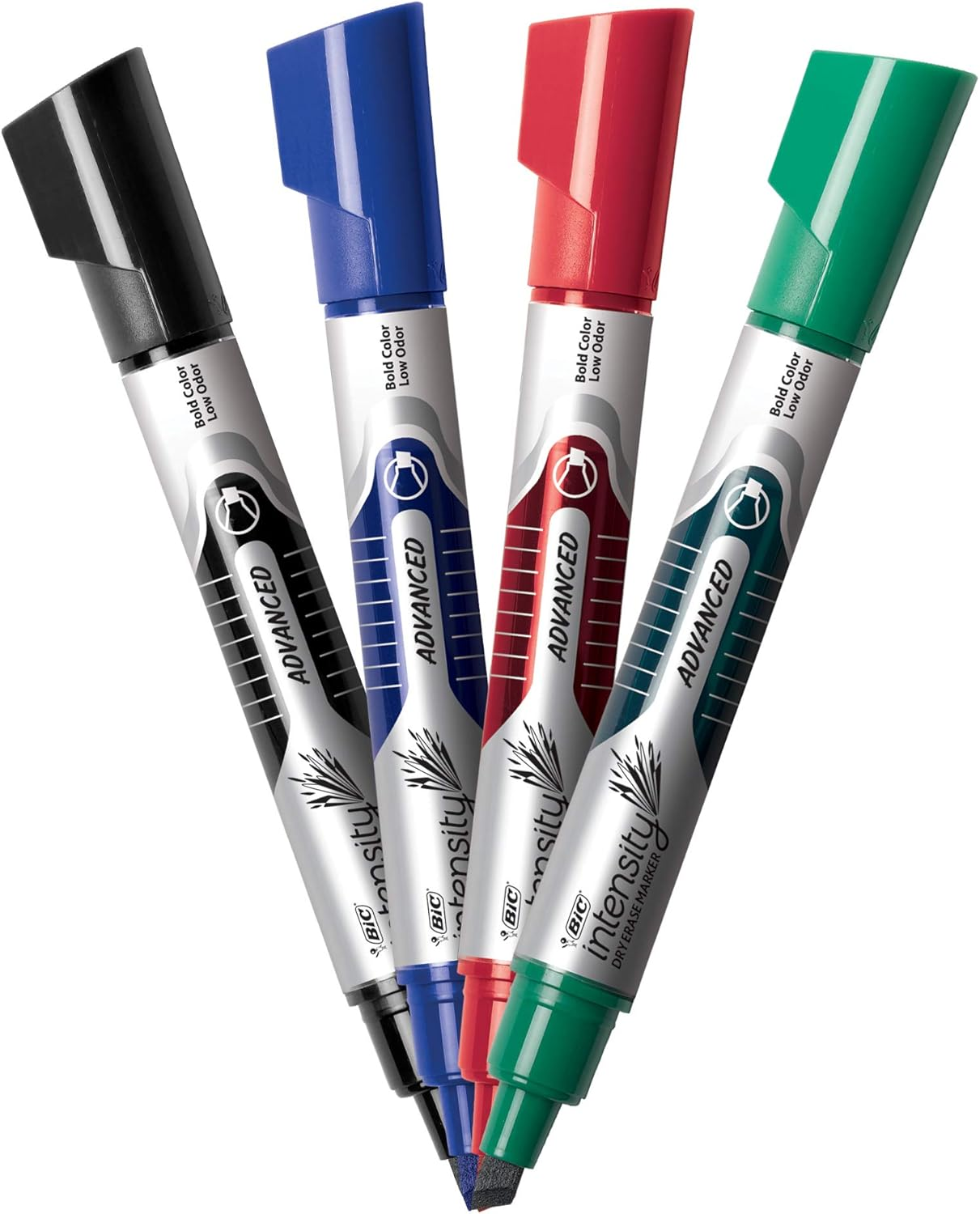 BIC Intensity Advanced Whiteboard Markers, Dry Erase Chisel Tip, Bulk Pack of 4, Low Odour, Non Toxic, Soft Grip, Black image number 3