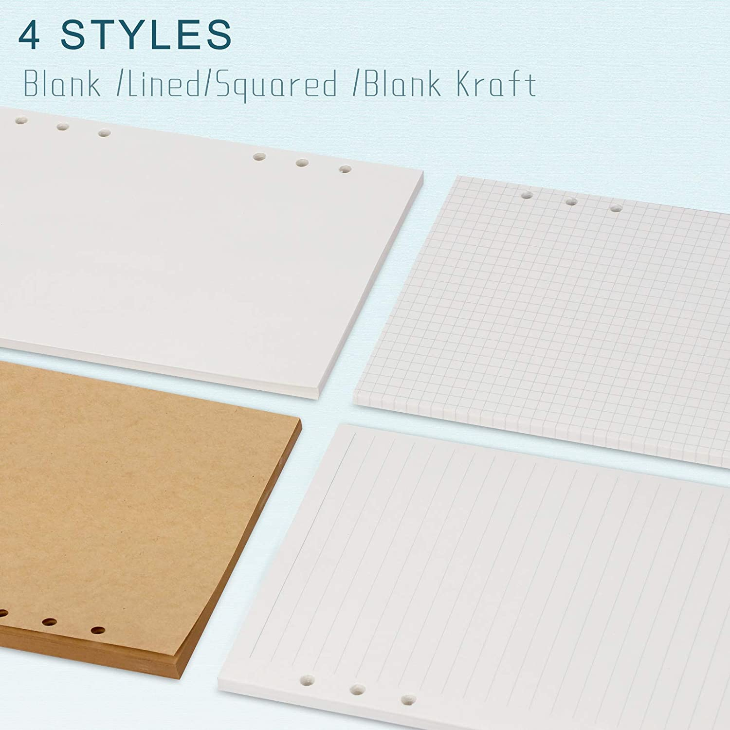 FYY A5 Refill Paper, [3 Pack] 100GSM Thick Refillable Paper 6 Hole Filler Inserts Loose Leaf Paper 135 Sheets (270 Pages) for 6 Ring Binder Journal Notebook-Lined Paper image number 2