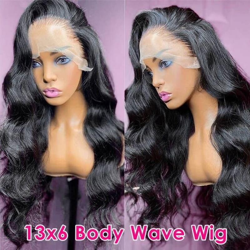 Pizazz 13X6 HD Lace Front Wig Human Hair Pre Cut 180 Density Brazilian Human Hair Wavy with Baby Hair Natural Rayite Co