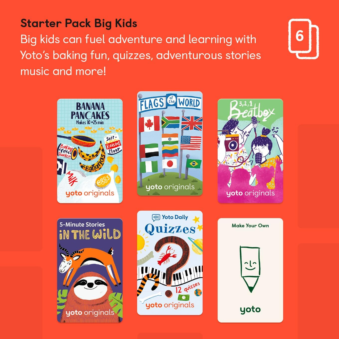 Yoto Mini (2024 Edition) + Starter Pack for Big Kids Bundle &ndash; Kids Screen-Free Bluetooth Audio Player, All-In-1 Travel Device for Stories Music Podcasts Radio, Use as Speaker or with Headphones image number 4