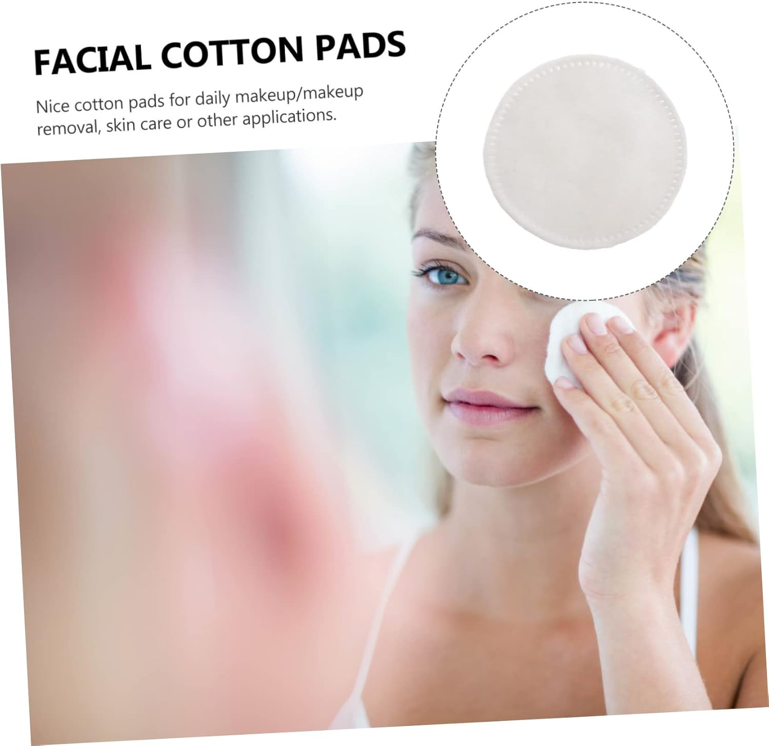 Makeup Cotton Pads Facial Cotton Pads Thickened Three-Layer Rounds 300 Pieces for Gentle Face Cleansing and Makeup Removal image number 3