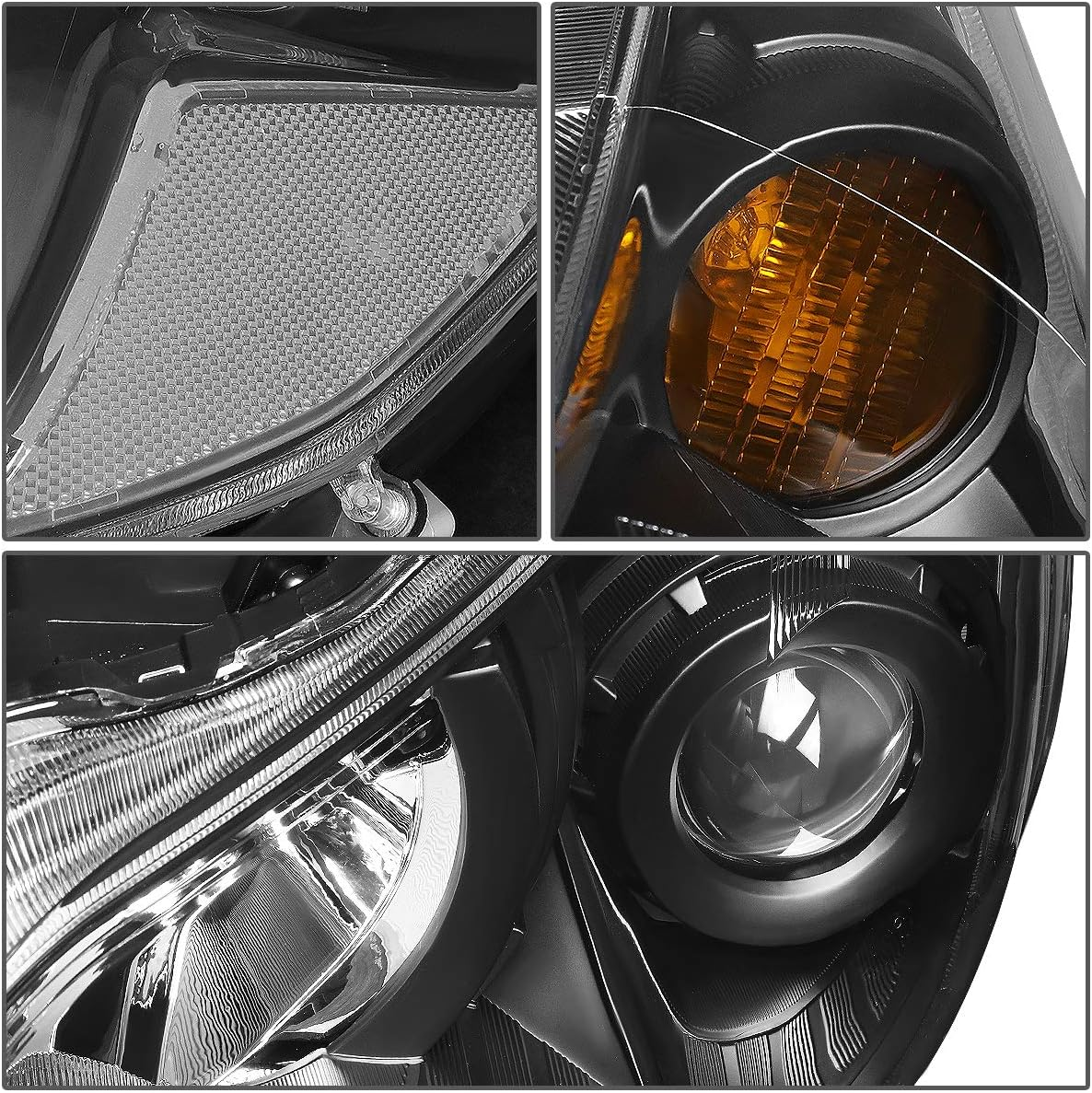 DNA MOTORING HL-OH-SLEG10-BK-CL1 Black Housing Clear Corner Projector Headlights W/Led Side Markers Compatible with 10-14 Legacy Outback