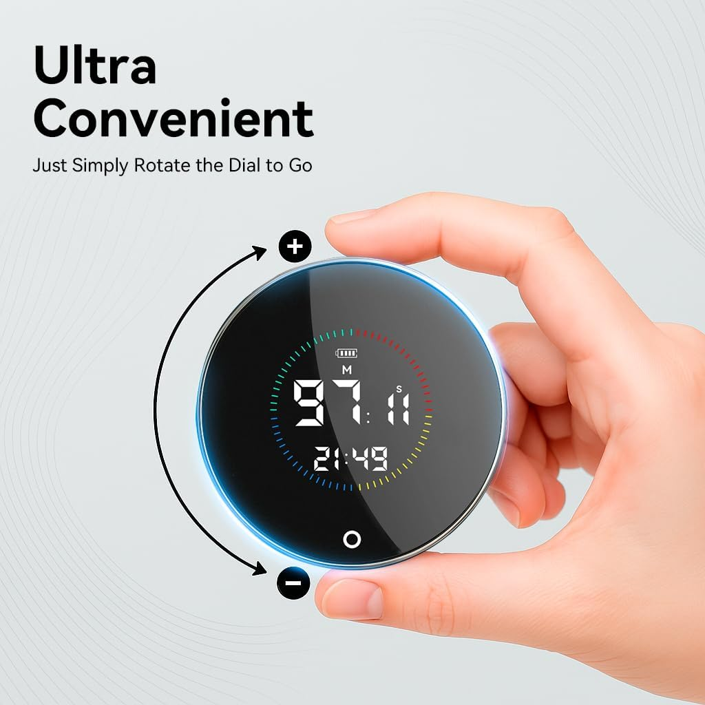 DOLAMOTY Digital Kitchen Timer - Magnetic Countdown Countup Timer with Large LED Display Volume Adjustable for Classroom Cooking Fitness Baking Studying Teaching, Easy for Kids and Seniors (Black) image number 2