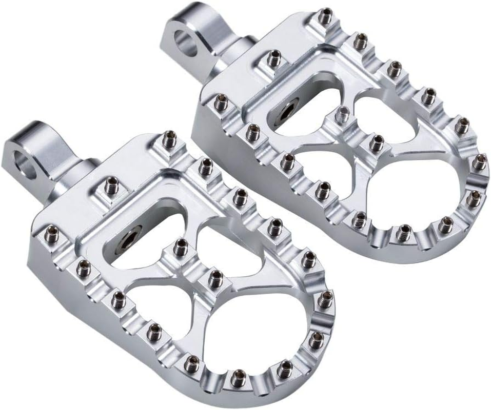 CNC Wide Foot Pegs 360&deg; Roating MX Chopper Bobber Style for Harley Dyna Sportster Fatboy Iron 883,Silver image number 2
