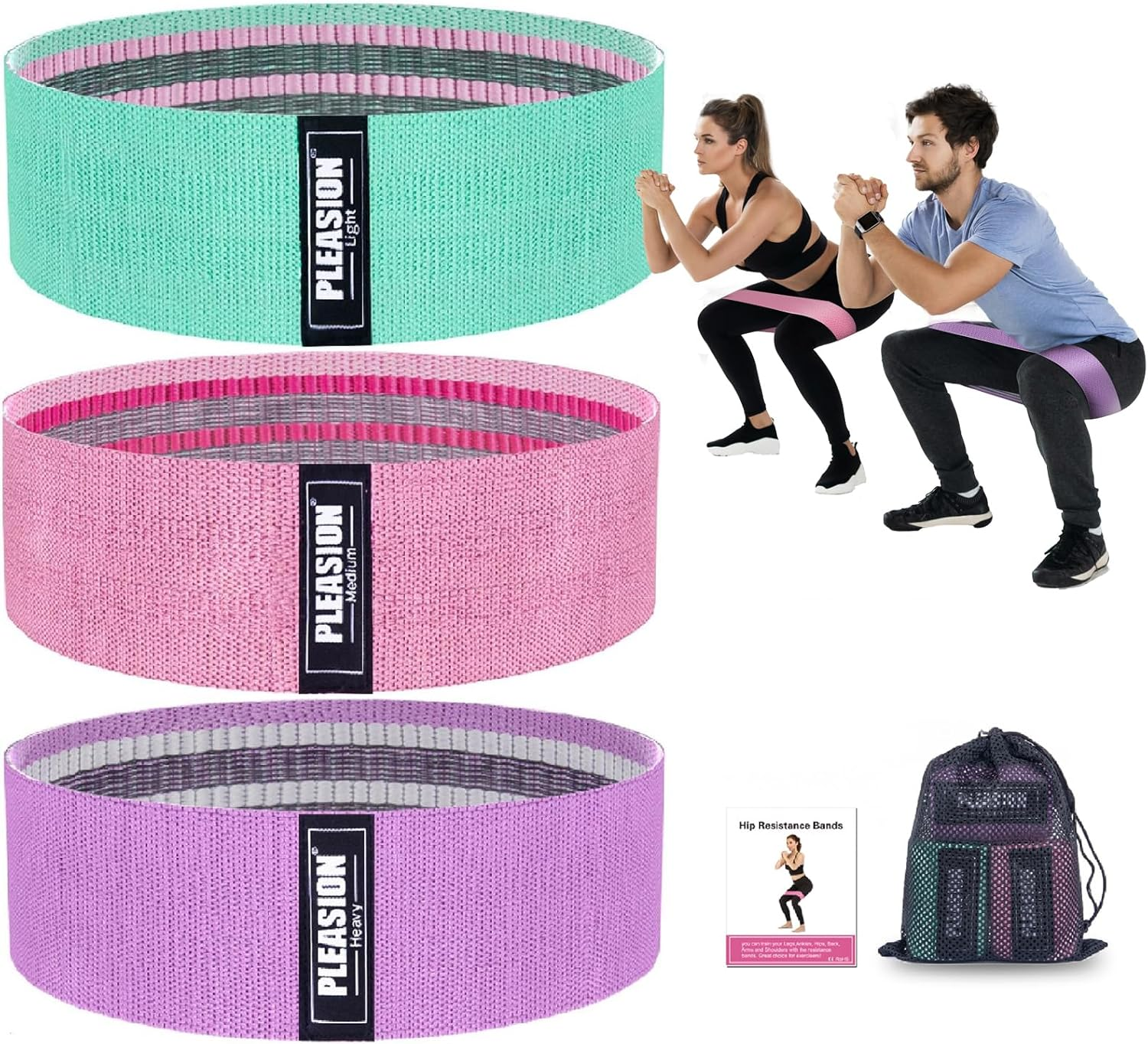 Fitness Band Resistance Bands, Anti-Slip Resistance Loop Band Fabric Set Hip Legs Sports Elastic Spoil Band Training Band for Yoga Crossfit Gymnastics Etc image number 5