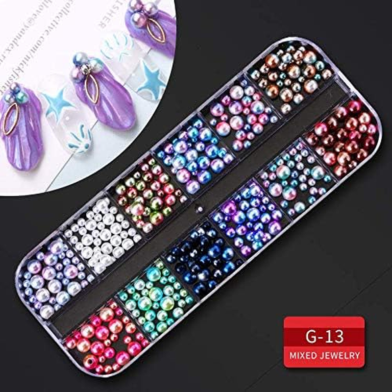 Artdone 9 Boxes Nail Rhinestones,Nail Gems Nail Diamonds,Nail Art Studs Nail Crystals Nail Sequins for Nails Kit with 1 Tweezers and 3 Pen for Nail Art Supplies Accessories image number 3