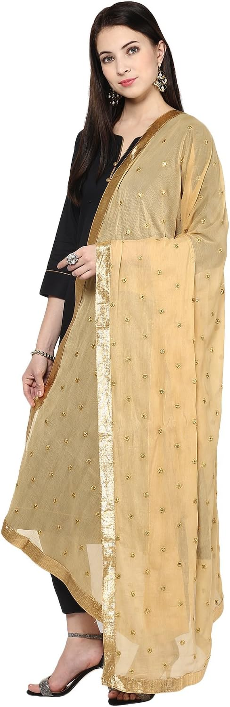 Dupatta Bazaar Women Gold Cotton Silk Dupatta