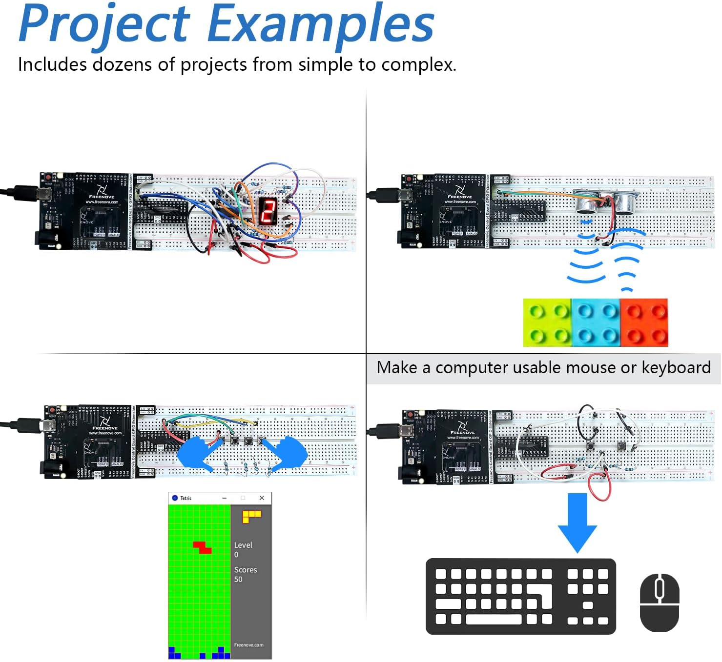 Freenove Super Starter Kit with Board V5 Rev4 Mini (Compatible with Arduino IDE), Arm Cortex-M4 Microcontroller, 305-Page Detailed Tutorial, 172 Items, 60 Projects - With V5 (Rev4) Mini image number 5