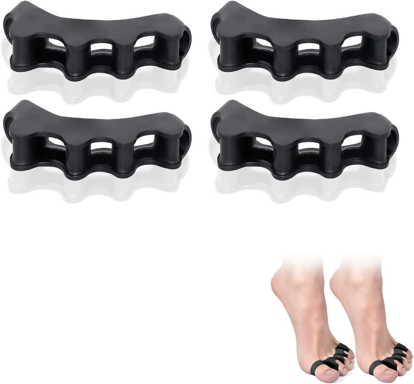 ONBPIY Gel Toe Separators and Spacers 2 Pairs Bunion Corrector for Women Men | Pain Relief for Plantar Fasciitis, Straightener for Hammer Toes Claw Toes | Soft Silicone Stretchers for Yoga Sports image number 4