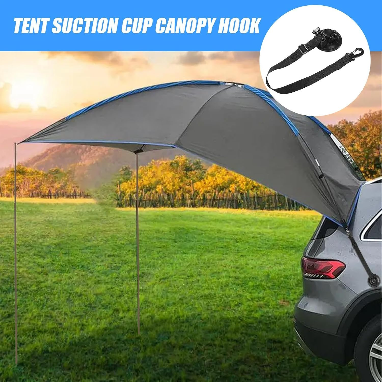 Qkbuza Suction Cup Hooks, Heavy Duty Awning Suction Cups, Removable Awning Accessories, Powerful Tent Attachment for Rv, Boat, Truck image number 4