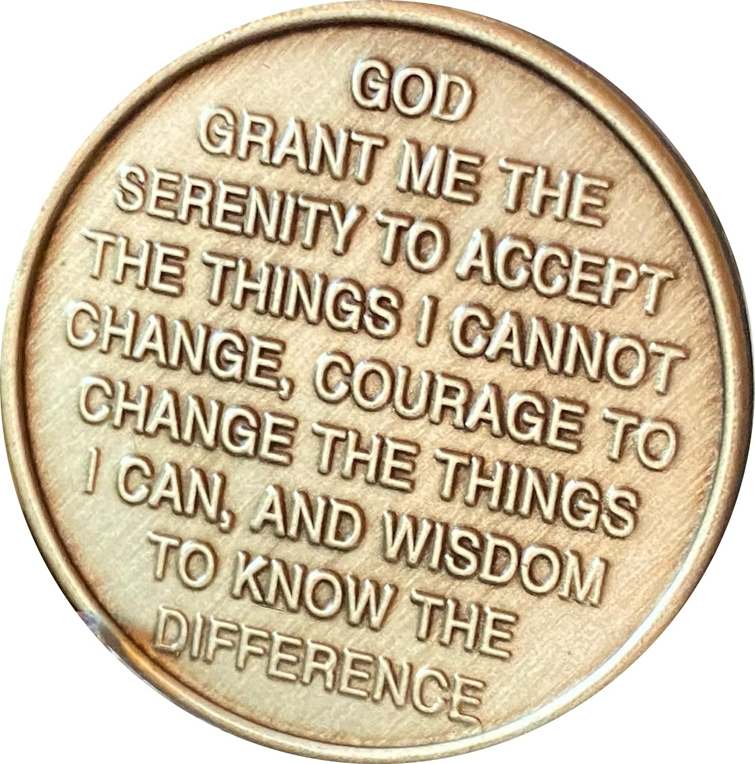 Blue Color Butterfly One Day at a Time Medallion Serenity Prayer Bronze Chip