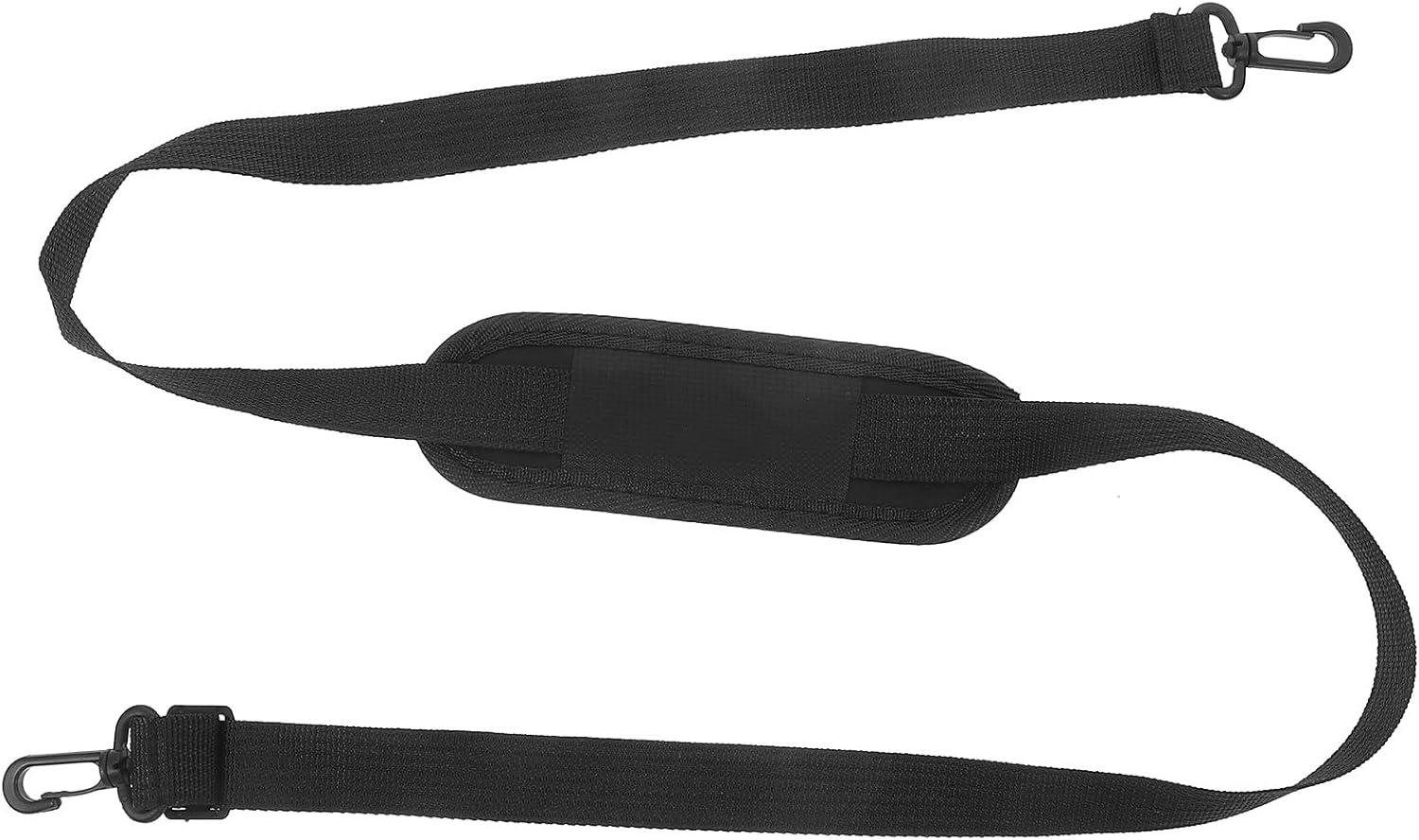 SOLUSTRE Adjustable Laptop Shoulder Strap Replacement with Wide Soft Nylon Pad for Messenger Bags Briefcases and Luggage Comfortable Crossbody Belt with Smooth Sliding Buckle Black image number 1