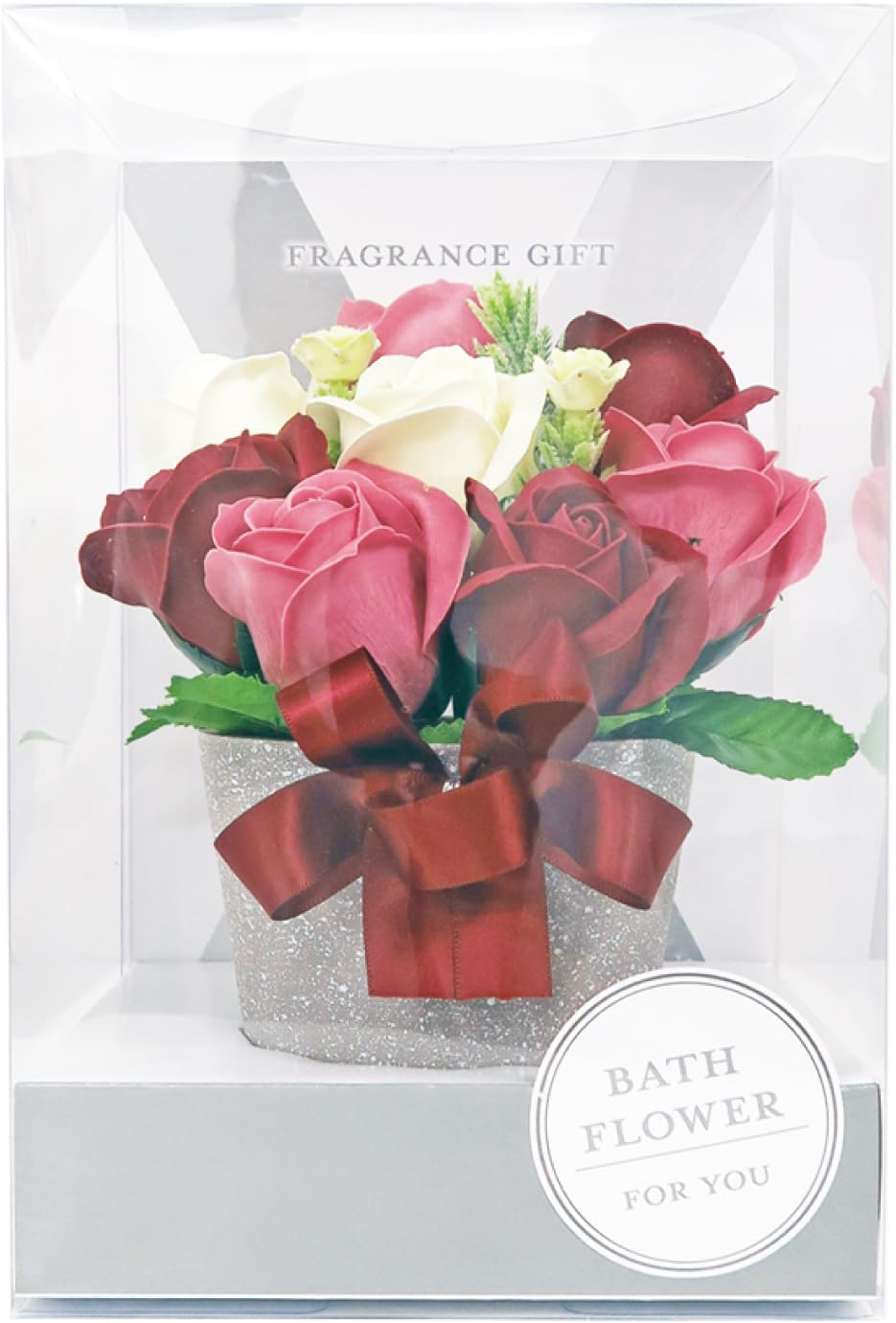 Q-FLA 786167 Soap Flower Bath Salt, Arrangement, MG, Romantic Mauve Gift, Gift image number 2