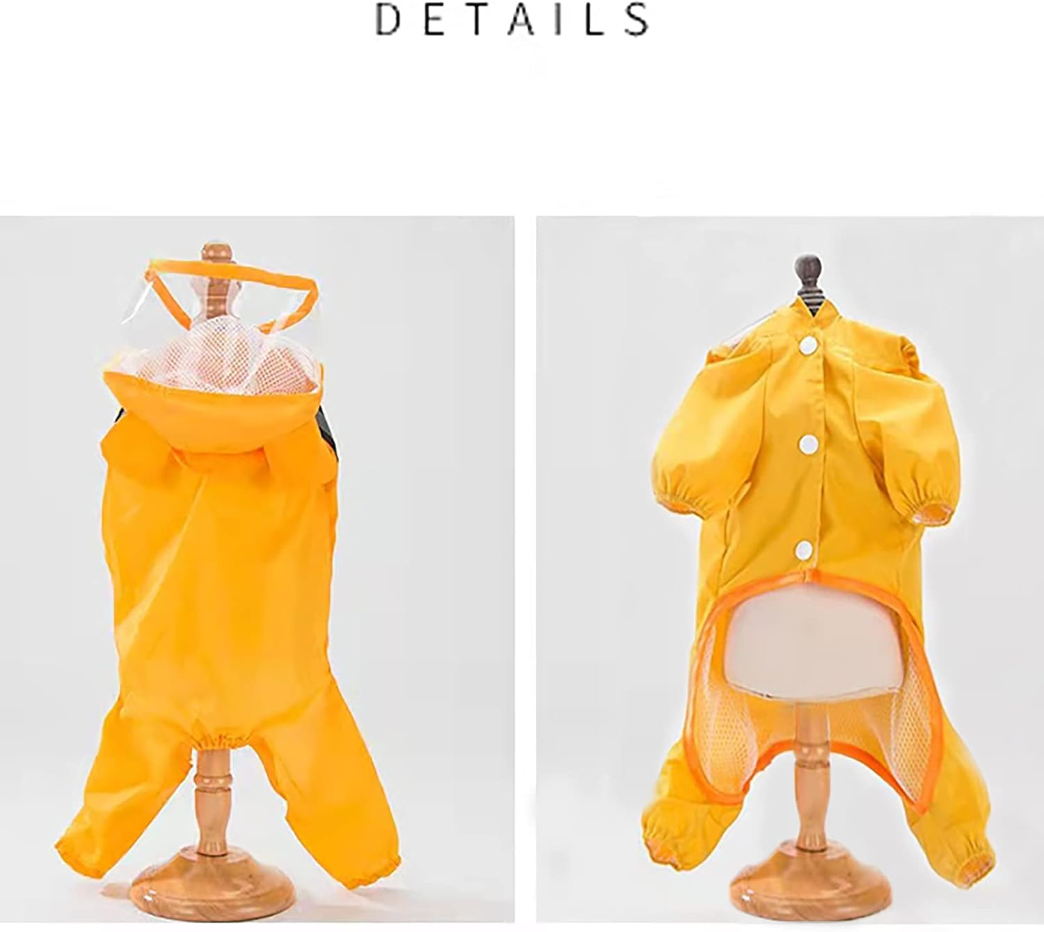 Dog Raincoat，Rain/Water Resistant，Dog Raincoat Hooded Waterproof Rain Jacket，Dog Jumpsuit，Raincoat Poncho Waterproof Clothes，Reflective Strip Poncho Coats，Cute Pet Rainwear Bear Shape Pet Clothe (XL) image number 4