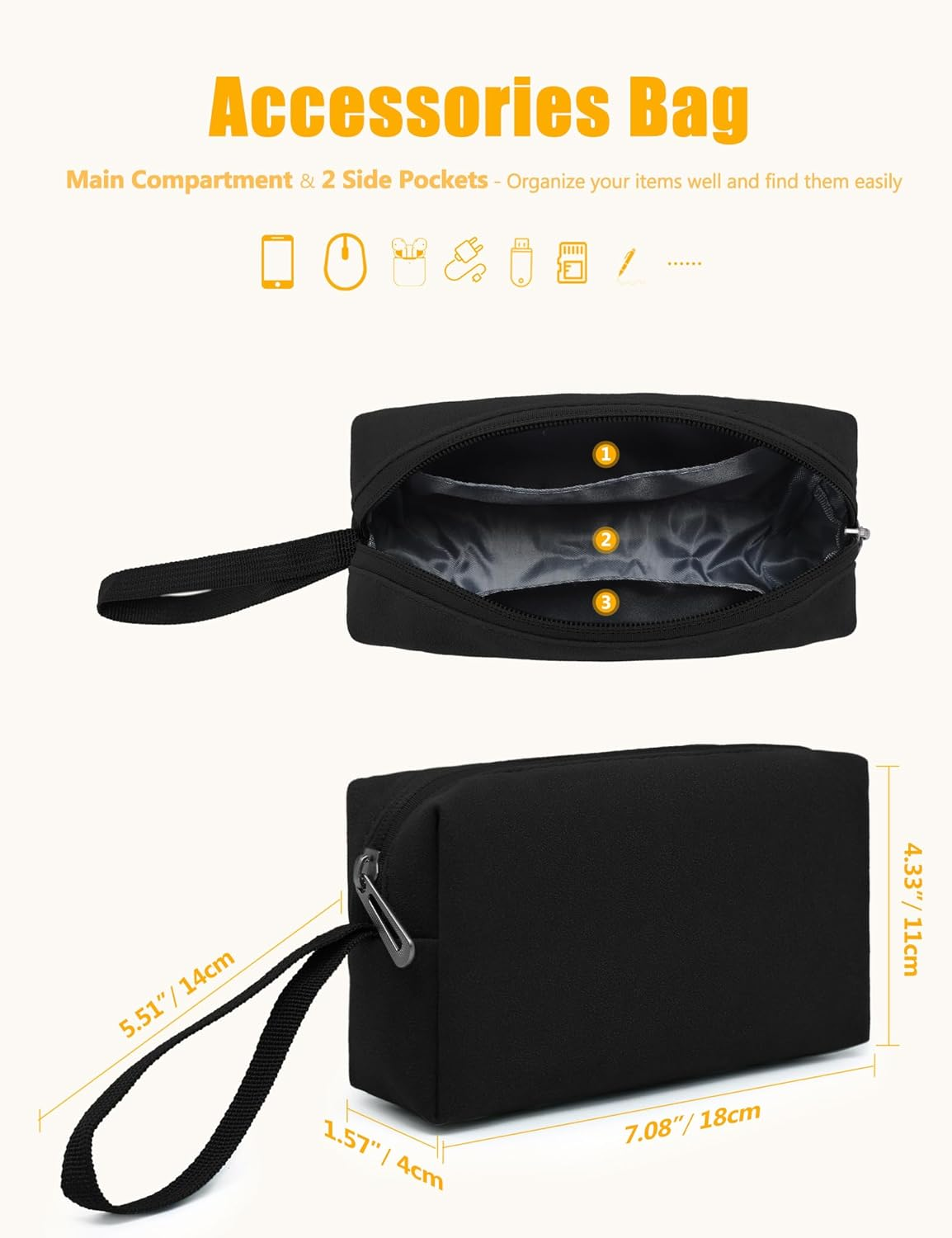 HYZUO 15 Inch Laptop Sleeve with Adjustable Stand Feature for Macbook Air 15 M4 A3241 M3 A3114 M2 A2941 2025-2023, Macbook Pro 15, 15" Surface Laptop 7/6/5/4, with Carrying Pouch, Black image number 3