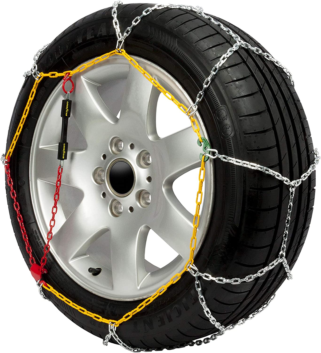 Goodyear Set of 2 X 9 Mm Metallic Car Snow Chains Size 110 with Automatic Tensioner image number 1